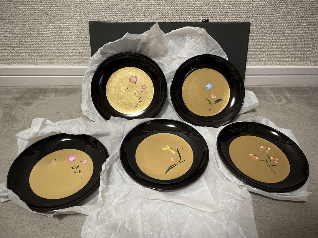 金沢漆器 金沢箔 セット 金沢 箔座 純金箔 漆塗り 食器5×3